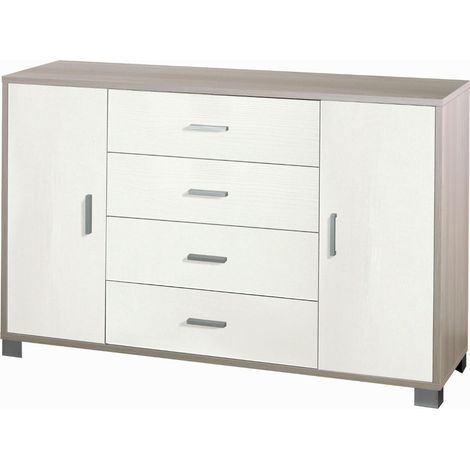 Mobile 2 ante 4 cassetti olmo chiaro 86x136x41 cm sarmog - sarmog (1/2)