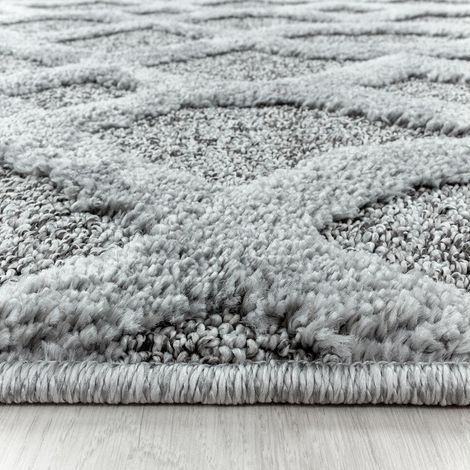 Tapis scandinave à courtes mèches rond Kiitos Gris Ø 160 (1/5)