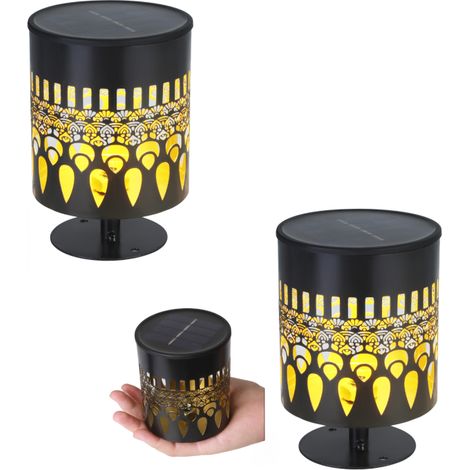 Lampe solaire murale étanche - Motif plumes de paon, lot de 2 pour extérieur et cour (1/5)