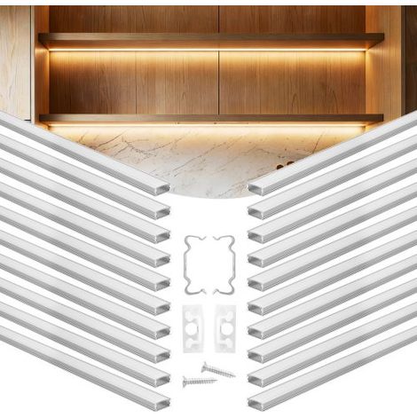 Profilé Aluminium LED en U 2 m Lot de 20 Canal LED pour Ruban (1/5)
