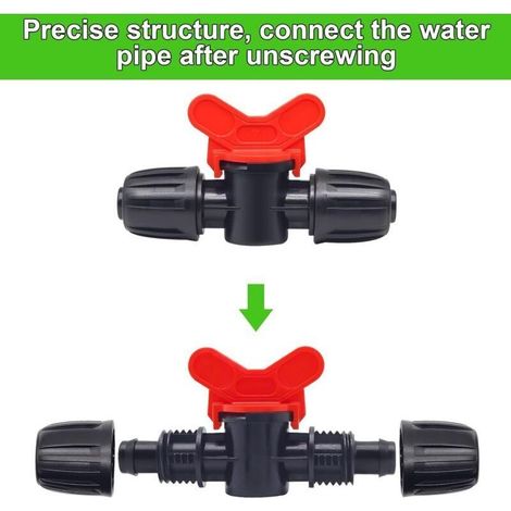 Robinet de jardin en PE pour irrigation – Vanne de commutation 16 mm, double male barbelé, lot de 10 pièces (1/3)