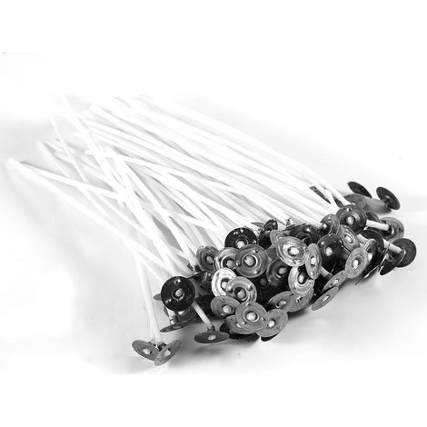100Pcs 12cm Candle Wicks Pre Waxed With Sustainers Cotton DIY Accessory (1/3)