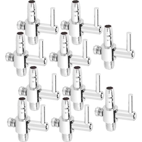 Set di 10 valvole di controllo del flusso d'aria – acciaio inox – apertura filettata singola – accessorio per acquario per pompa di ossigeno