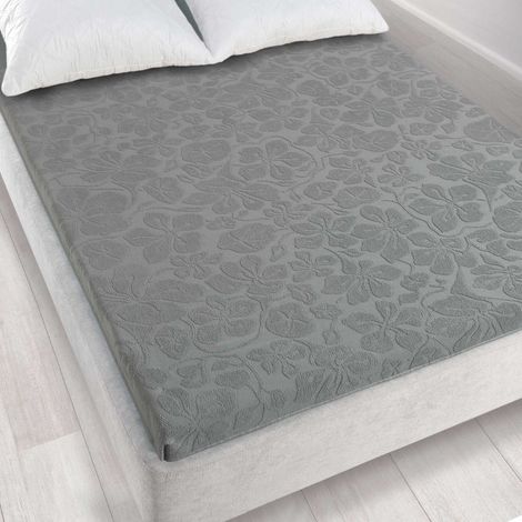 Lenzuolo con angoli elasticizzati ZWOLTEX TULIPAN6 jacquard grigio 275 g 150x205 cm (1/2)
