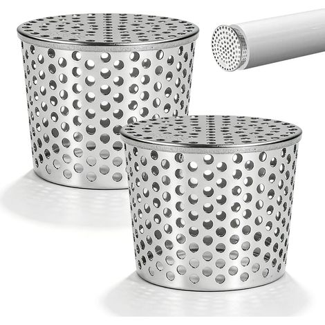 2 Pièces Crapaudine de Gouttière, Protection Tuyau de Descente en Acier Inoxydable, Gouttière Cônique avec Trous de 5mm, Protège Contre Feuilles, Oiseaux et Rongeurs (85-100mm) (1/5)