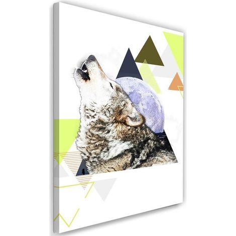 Tableau sur toile Loup Animal Abstrait 40x60 (1/5)