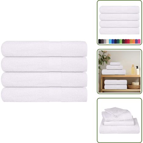 vidaXL Handtücher 4 Stk. Weiß 100x200 cm 360 g/m² 100% Baumwolle (1/5)