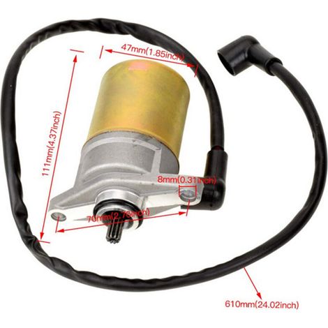 Démarreur de moto compatible avec le démarreur de scooter GY6 125cc quatre temps (1/3)