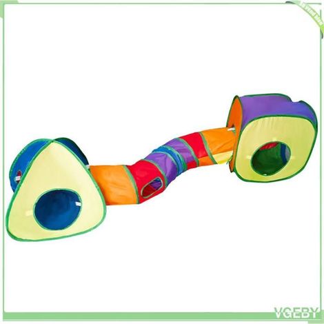 Tunnel pour chat - FAFEICY - Tunnel & cubes combinés - Multicolore arc-en-ciel - 135 x 25 cm - Polyester indéchirable (1/5)