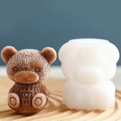 Moule à glaçons ours (7 x 5 cm), bac à glaçons en silicone pour la fabrication de glaçons maison, moule à glaçons mignon pour sculpter le café. (1/5)