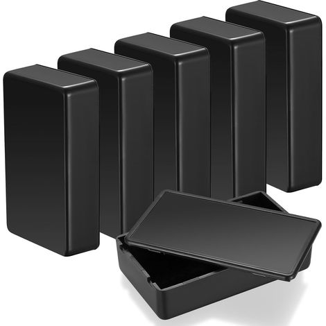 6 scatole di giunzione, contenitori elettronici in plastica per progetti, scatola di cablaggio, scatola di collegamento per cablaggio elettrico (nero, 80x50x21 mm) (1/5)