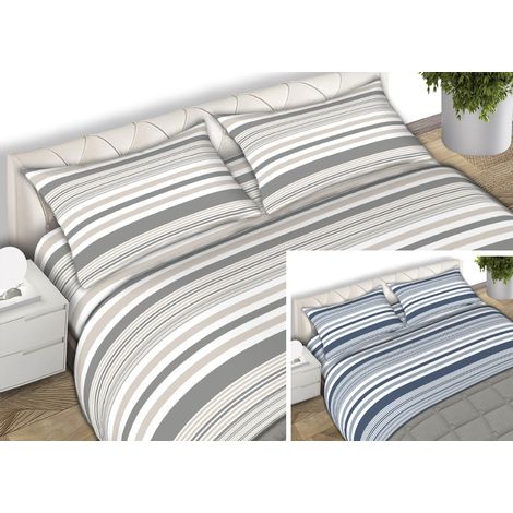 Completo Lenzuola In Morbida Flanella Made Italy Disegno Jersey C.N, misura1 PiazzacoloreGrigio