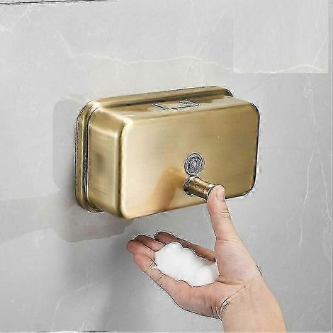 Filiyano-Distributeur de savon mural en acier inoxydable 1200 ml, finition bronze, pour la maison et le bureau (1/3)