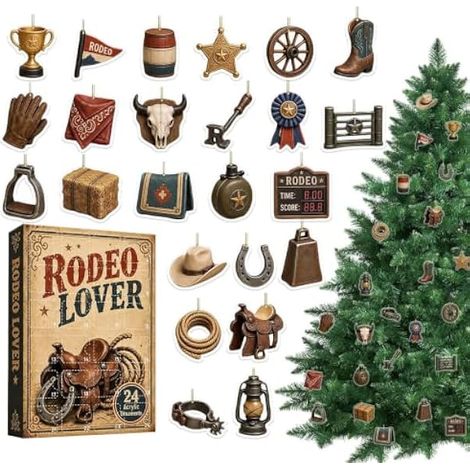 Calendrier de l'Avent Compte à Rebours Cowboy pour Noël Ornement Mural (1/5)