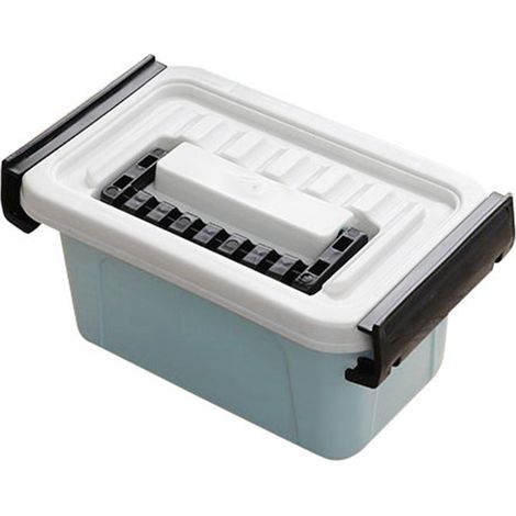 Portable Storage Box with Lid Plastic Organizer Box Bin Home Storage Container for Clothes Toys Blue (1/5)