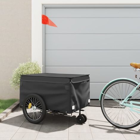 Remorque de vélo noir 45 kg fer vidaXL951929