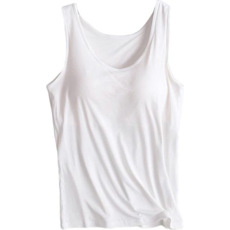 Débardeur sans manches à dos nageur, compatible avec les femmes, avec soutien-gorge intégré et rembourré, idéal pour le sport, l'entraînement et la course à pied. Blanc, taille L. (1/5)