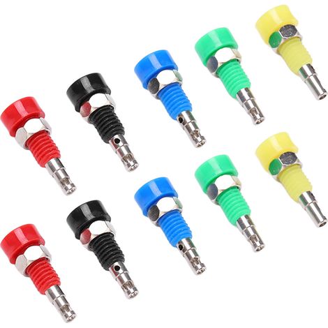 10 pièces Connecteur Banane Femelle 2mm, Mini Borne de Panneau pour Instruments Électroniques (1/5)