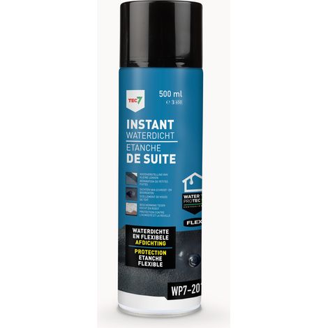 Spray d'étanchéité WP7 201 500ml – Imperméabilisant pour toits et gouttières – Protection contre les éclats de pierre – 602040000 – Tec7