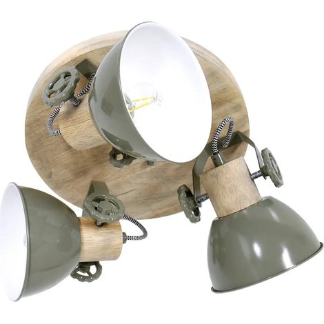 [NEUWERTIG] B-Ware Steinhauer Deckenspot Deckenleuchte Gearwood Deckenstrahler 3 Flammig Rund Grün
