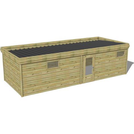ABRI DE JARDIN bois traité 27mm, 9,1x3,4m, 31m2
