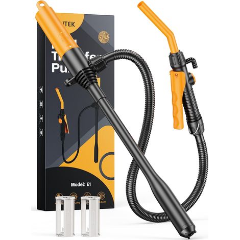 Pompe à Carburant E1, Pompe à Essence, Manuelle, Diesel à Batterie 2,6 GMP Pompe d'aspiration Portable avec Débit Contrôlé et Tuyau étanche de 150 cm pour Essence, Diesel et Eau (Diam. int. 3,15cm) (1/5)