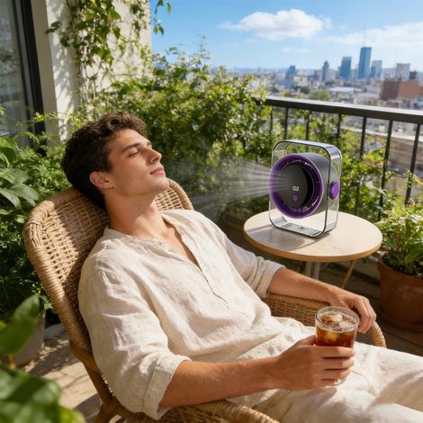 Ventilateur de Table 100 Vitesses – Rechargeable Silencieux ,Fraîcheur – Appareil Chambre ,Cuisine – Gris Cosmique (1/4)