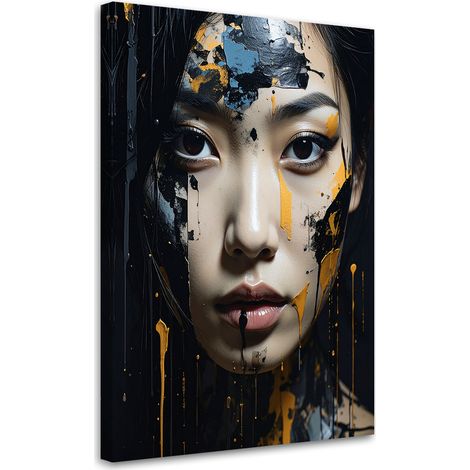 Cuadro sobre Lienzo, Retrato de una mujer abstracción moderna imitación de pintura, 20x30 (1/5)