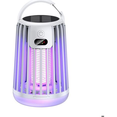 Lampe anti-moustiques solaire blanche, lampe anti-moustiques solaire, lampe de camping extérieure, lampe anti-moustiques électrique (1/5)
