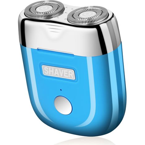 Mini Rasoir Électrique pour Hommes– Rasoir de Magnétique Voyage Rechargeable USB, 8500/9500 tr/min, Usage Sec/Humide, Portable Shave pour Maison, Voyages, Bleu Ciel (1/5)
