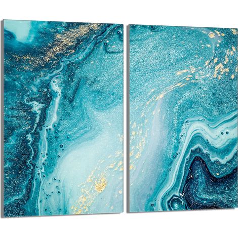 Glasschutzplatte für Herd 2x30x52 Marmor