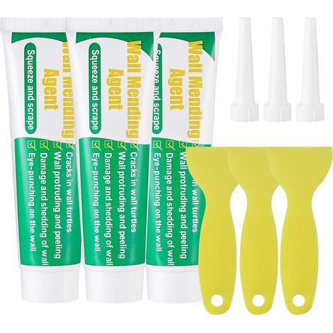 Wandreparaturcreme, Wandreparaturmittelcreme, Universal-Reparaturcreme für Wandreparaturmittel, mit Schaber und spitzer Düse, Schimmelreparaturmittel für Wände – 100 g  3