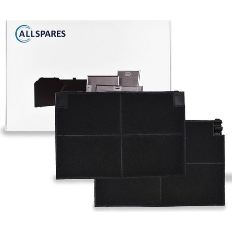 Filtro a carbone AllSpares (2 pezzi) per cappe aspiranti, adatto tra gli altri a AEG Zanussi EFF55 / Franke Faber 1120016758 e Electrolux Juno Zanker MCFE16ST9029866028 (225x150x20mm)