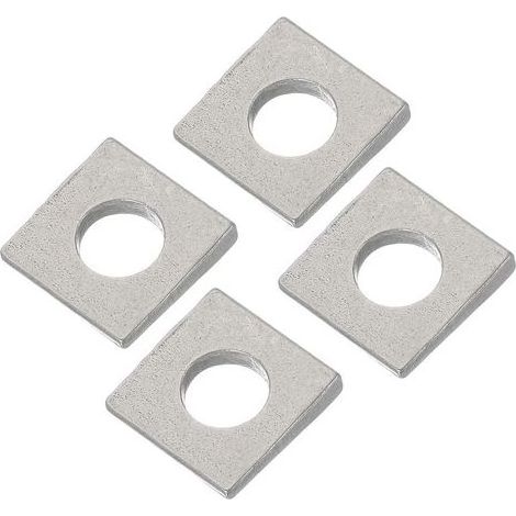 Lot de 4 rondelles carrées biseautées M12 de 2 à 6,1 mm en acier inoxydable 304 pour matériel de fixation de nivellement de cale, argenté (1/4)
