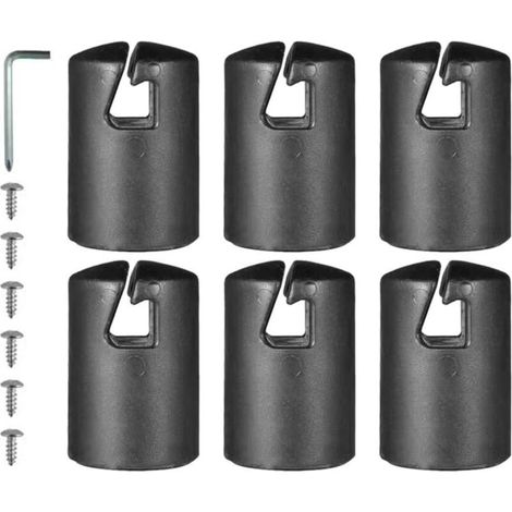 Lot de 6 capuchons de poteaux de clôture de trampoline, capuchons de poteaux de trampoline avec clé à vis, adaptés aux poteaux de trampoline d'un diamètre de 1,26 pouces (1/5)