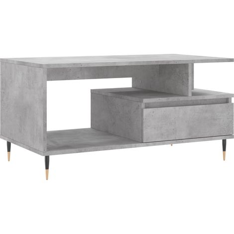 Table basse Gris béton 90x49x45 Bois d'ingénierie (1/5)