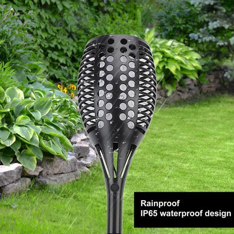 Torche Solaire Décorative avec Flamme Flickering, Automatique et Waterproof IP65 pour Jardin (1/5)