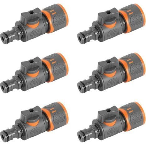 Garden Hose Connector, 6Pcs Garden Hose Faucet Nozzle with Regulating Valve, 1/2" Watering Hose Connector Garden Hose Quick Connector for Family Garden (1/5)