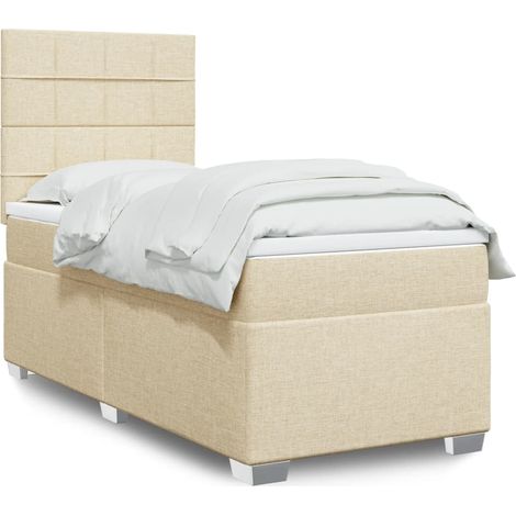 Boxspringbett mit Matratze Creme 80x200 cm Stoff (1/5)