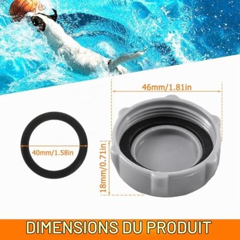 Lot de 2 Couvercle de soupape de vidange pour Piscine, Accessoire pour Piscine Bestway P6H1158, Couvercle de soupape de vidange pour P01006 Piscine Hors Sol Pièces de Rechange pour Piscine (1/4)