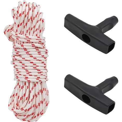Cuerda de arranque de 3 piezas con mango para cortacésped, motosierra, desbrozadora, recortadora, piezas de motor (10 metros, 3,0 mm) (1/5)