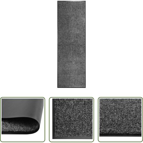 Tapis de porte - Paillasson lavable Anthracite 60x180 cm (1/5)