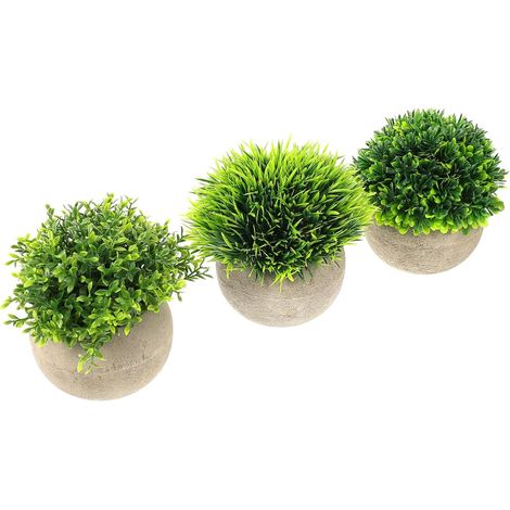 3pièces Plante Artificielle Pot Décoration Bonsaï Réaliste Plante Verte Artificielle Aux Couleurs Vives Ornement Bonsaï pour Maison (1/5)