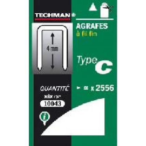 Grapas 12 mm - tipo C TECHMAN