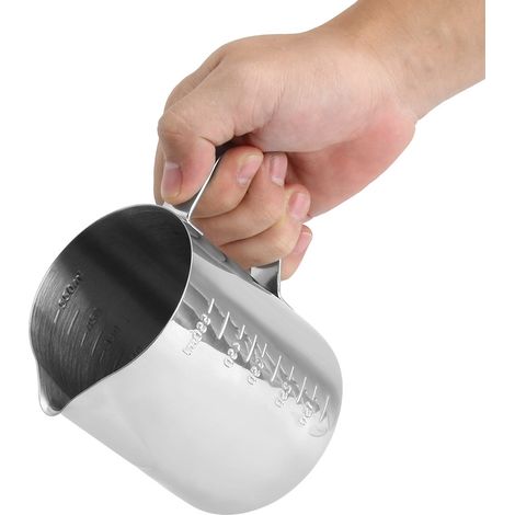 Haushalts-Kaffeekanne aus Edelstahl mit Ziehblumen-Design, Milchaufschäumbecher (550 ml) (1/5)