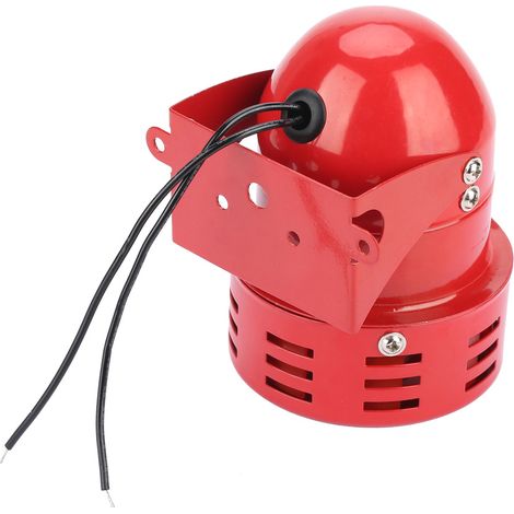 Sirène d'alarme industrielle 220V 120dB rouge, moteur métallique compact, protection électrique anti-vol MS-190, avertisseur sonore puissant pour sécurité. (1/3)