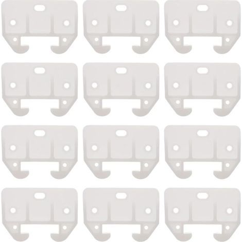 12Pcs Guide de Rail de Tiroir en Plastique Blanc Guide de Tiroir de Commode Pièces de Glissières de Remplacement de Meubles pour Commodes Huches Table de Chevet Et Systèmes de (1/4)