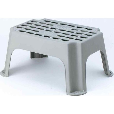 Marchepied plastique gris – Plateau 42 x 28 cm – Empattement 50 x 35 x 23 cm – Charge maximale 150 kg pour caravane et camping-car – Fiamma