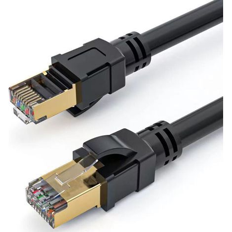 20M Câble Ethernet Cat 8 , ,Câble Ethernet LAN RJ45 Cordon de Brassage Internet 40Gbps 2000MHz pour Commutateur,Routeur,Modem,Panneau de Brassage,PC (1/5)