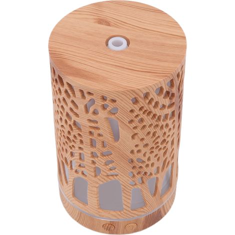 Humidificateur d'arômes avec télécommande, diffuseur d'huiles essentielles aspect bois, 7 couleurs LED, 200 ml, prise UE 100-240 V